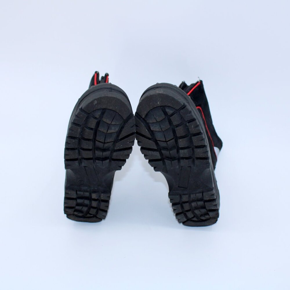 Totes Kids Black With Red Stripe Waterproof Lined Zipper Snow Boots - Picture 6 of 9